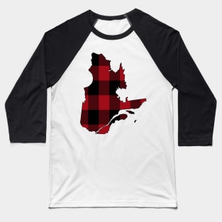 Quebec in Red Plaid Baseball T-Shirt